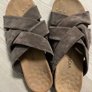 Vionic Brown suede Juno Sandals, Womens size 10